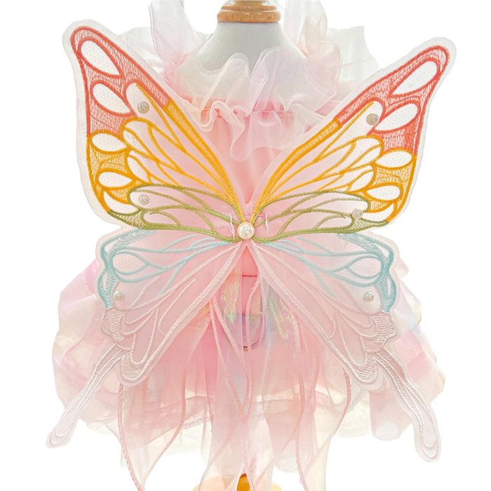 Robe adaptée aux chiots filles chiots jupes de ballet en dentelle jupes de princesse costumes de chat papillons de compagnie