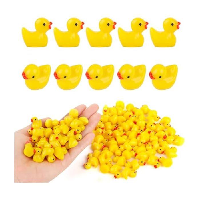 Meilleurs prix pour 100 Pieces Mini Canards en Résine Petits Canard Miniature Résine Miniatures Figurines de Canard Mini Canard en Plastique Label
