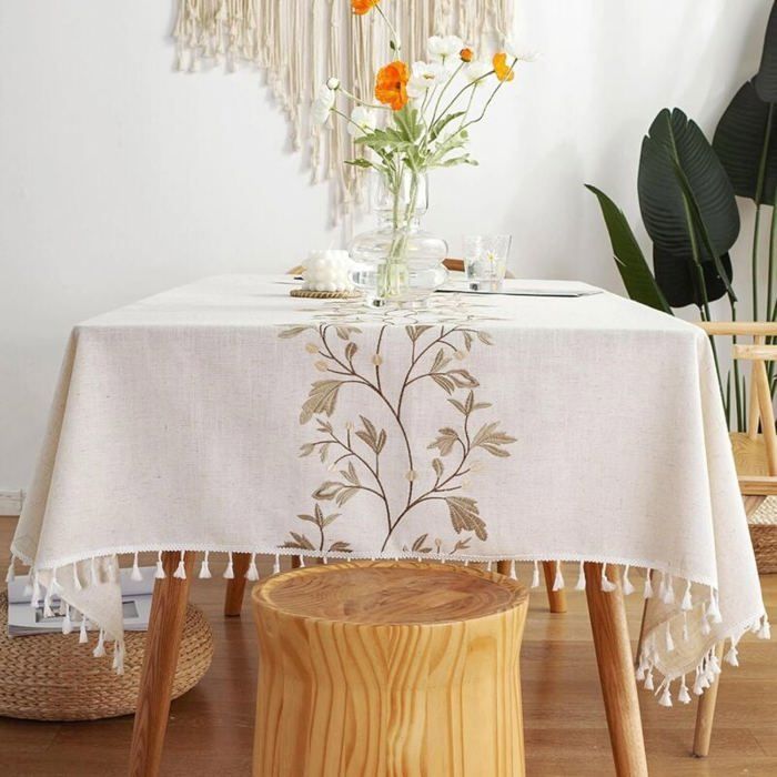 Novetec Nappe Anti-Tache Effet Lotus – Aspect Lin, Lavable 30°, Imperméable, Intérieur/Extérieur, Noir 140x220 Cm