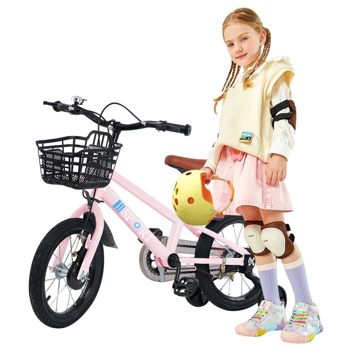 AVASTA 12 Pouces vélo Enfant Style BMX avec Roues de Support Frein à rétropédalage pour 1 2 3 4 Ans garçons Filles Bambins débutants Coureur, Blanc
