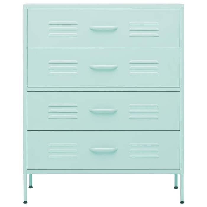 Commode en acier - vidaXL - Vert menthe - 80x35x1015 cm - Capacité par tiroir 25 kg - Capacité totale 100 kg