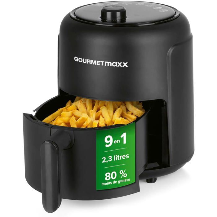 Bomann, Friteuse à Air Chaud 2,3L Noir FR6076HCB - Cuisson Sain sans Huile, Thermostat Réglable 80-200°C, Minuterie 60 min, Antiadhésif, Protection Surchauffe, Air Fryer Bomann, Friteuse à Air Chaud 2,3L Noir FR6076HCB - Cuisson Sain sans Huile, Thermostat Réglable 80-200°C, Minuterie 60 min, Antiadhésif, Protection Surchauffe, Air Fryer