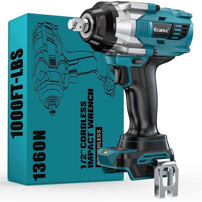 Boulonneuse à Chocs Ecarke 1400 Nm Brushless 1/2 avec LED - Compatible Ma-kita