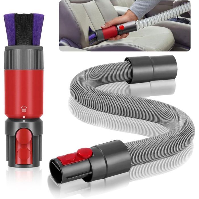 2 Pièces Brosse Anti-Rayures pour Dyson Aspirateur Kit pour Dyson v7 V8 V10 V11 V15 Accessoires avec Tuyau Dextension Flexi