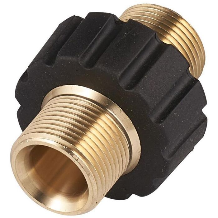 Raccord Rapide de Tuyau Adaptateur pour Nettoyeur Haute Pression à Double Mâle M22 x 15 Compatible avec Karcher Karcher HD & HDs