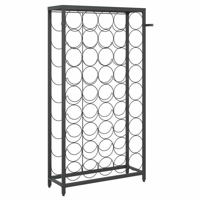 Remise 2026®Support Range Bouteille Noir - Casier à bouteilles - des Etagères - de 45 bouteilles - noir - 54x18x100cm fer forgé 5