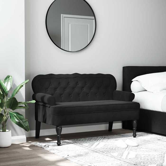 Soldes FlottantsBanc Moderne/Bout de lit - CLOUD - 110 kg par siège - Siège/Banquette - avec dossier Noir 1195x645x75cm Velours