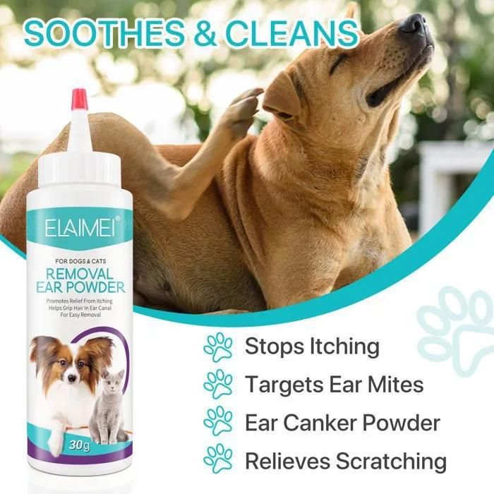 Poudre oreille pour chien Chat - Fini les démangeaisons grattage et les mauvaises odeurs - Réduit l’accumulation M SOIN SPECIFIQUE Poudre oreille pour chien Chat - Fini les démangeaisons grattage et les mauvaises odeurs - Réduit l’accumulation M SOIN SPECIFIQUE