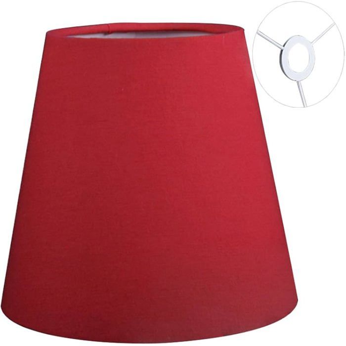 5.5  E14 Petit Abat-Jour Lustre Candal en Tissu Applique Rouge 1 Pack E14:(Top)3.5 x(Bm)5.5 x(Height)5.1 inch