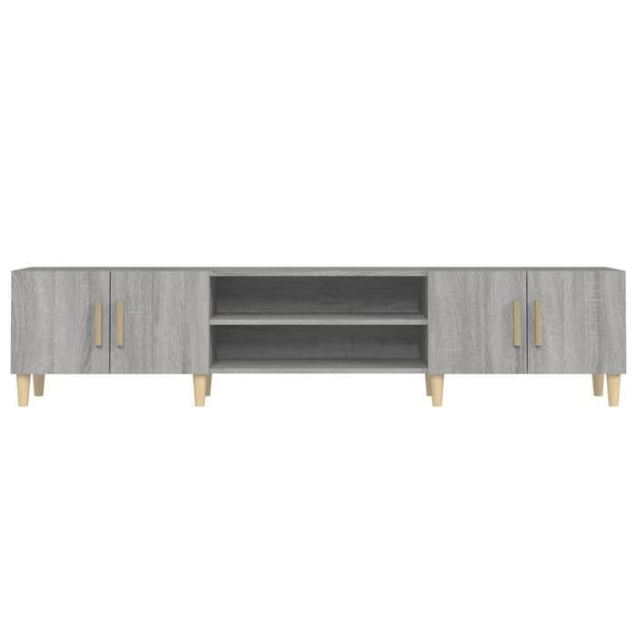 Meuble TV élégant - ECOHOME - bois dingénierie - sonoma gris - 180 x 315 x 40 cm - 4 portes - 4 compartiments@755314