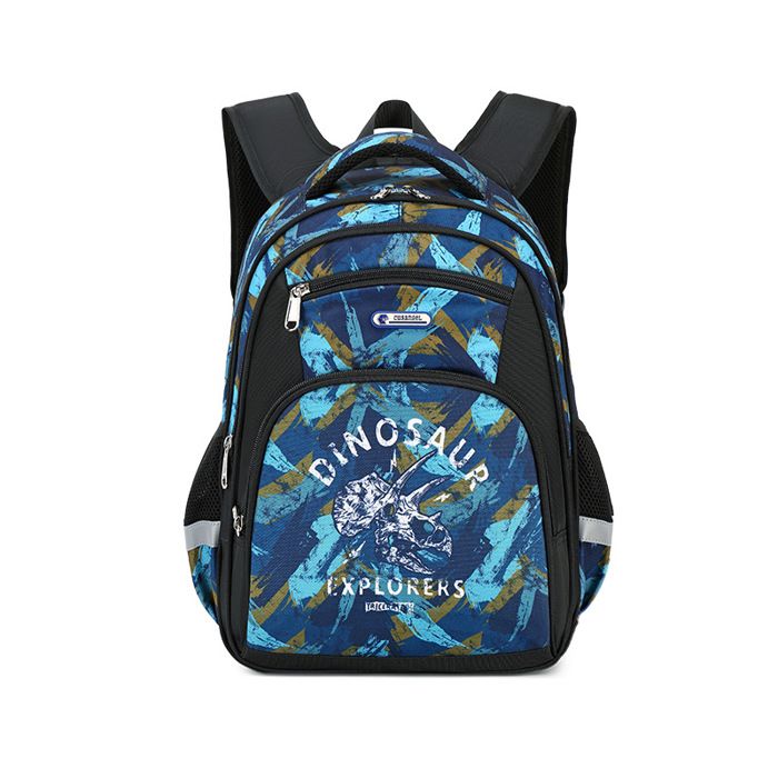 XJYDNCG Cartable Garçon PrimaireSac à Dos EnfantImprimé Dinosaure Imperméable42x33x18cm - Bleu