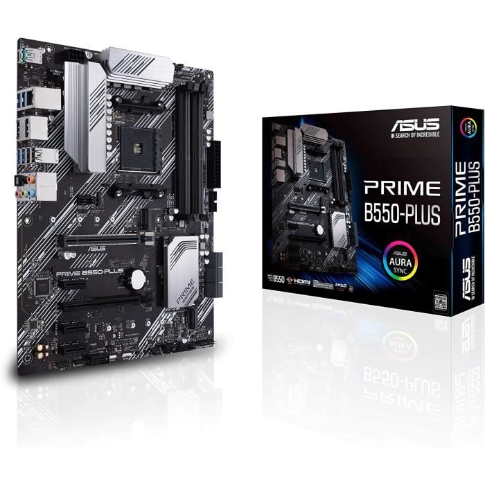 ASUS PRIME B550-PLUS Carte mere AMD B550 (Ryzen AM4) avec Dual M.2, PCIe  4.0, DDR4 4400, Ethernet 1Gb, DisplayPort/HDMI, USB - Cdiscount Informatique