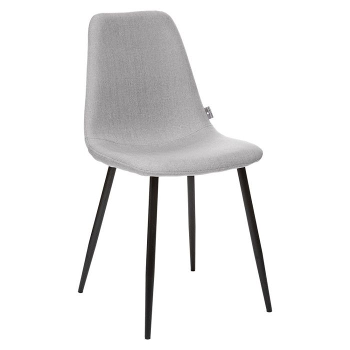 Chaise style Vintage pieds métal noir Nathalia Atmosphera - Gris Chaise style Vintage pieds métal noir Nathalia Atmosphera - Gris