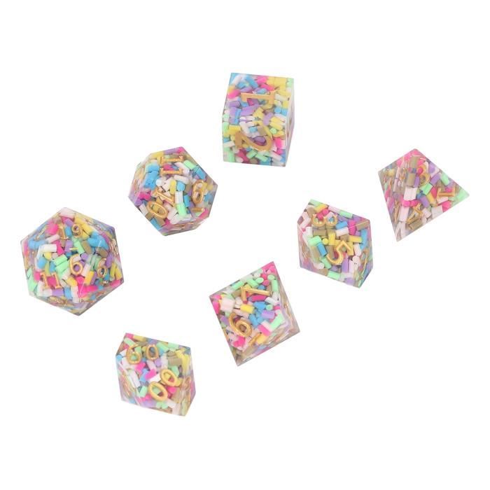 Lot De 30 Dés Polyédriques 16 Mm En Acrylique – 5 Couleurs Perles – Pour Poker, Jeux De Société, Enseignement – Bords Arrondis, Solides