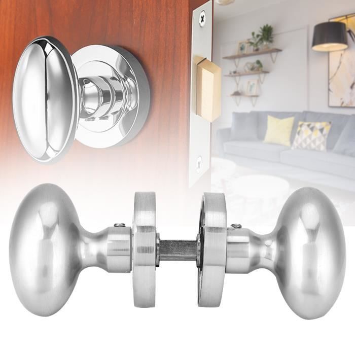 bloque porte serrure porte ronde a bille maison interieure chambre serrure poignee 3 cles en acier inoxydable cdiscount bricolage