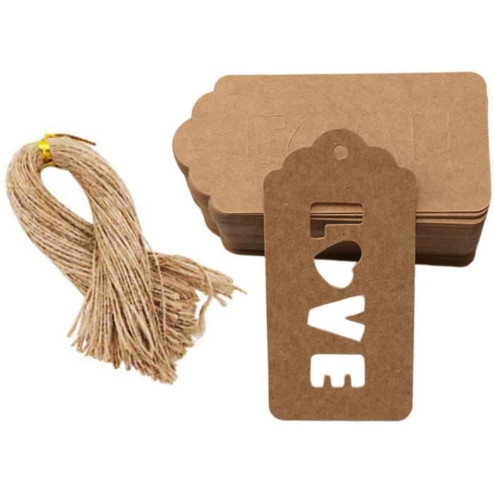 Lot De 100 étiquettes Cadeaux Vierges En Papier Kraft Marron 4,5 X 9 Cm