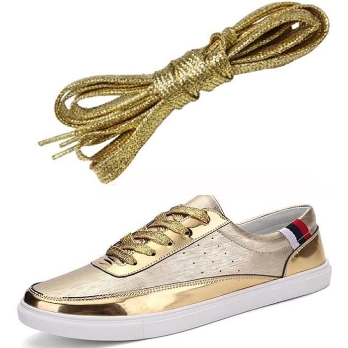 Lot de 3 paires de lacets plats dor s paillettes 120 cm Pour