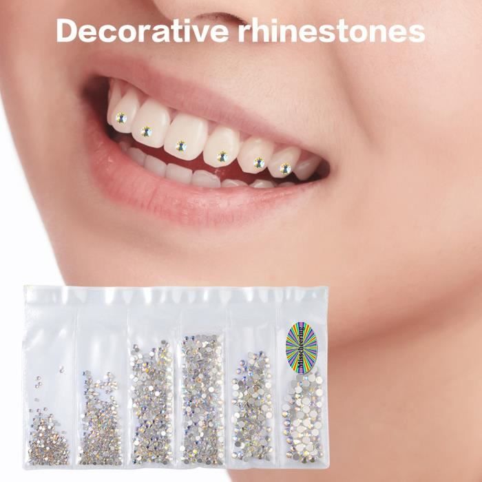Gemmes dentaires en diamant pour blanchiment des dents,prothèse dentaire en acrylique 3D,ornement en cristal- Ivoire[A543]