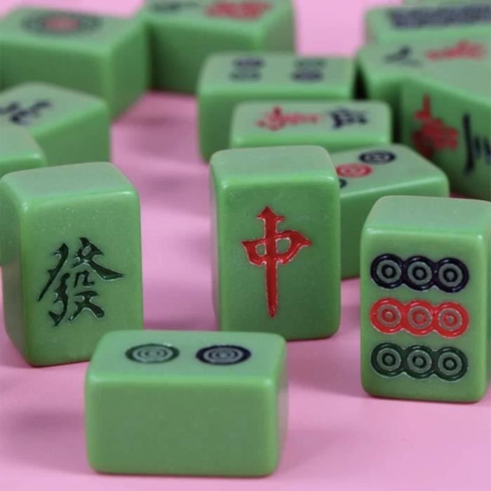 Jeu De Mahjong Miniature 146 Pièces - Version Voyage En Résine Mélamine - Avec Sac De Rangement Et Dés - Idéal Pour Famille Et Amis