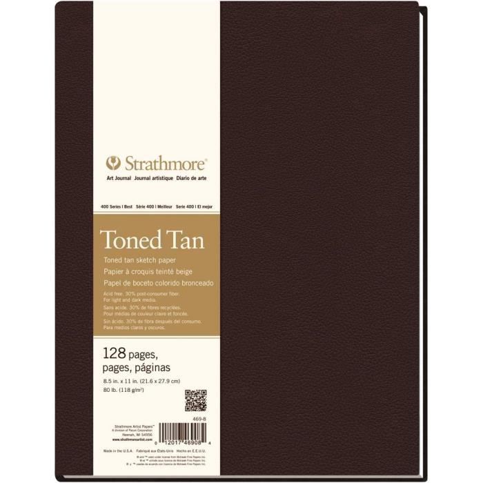 Série 400 Recyclé Carnet Croquis 64 Feuilles 21.6 X 27.9 Cm Couverture Rigide - 118G-M² - Ton