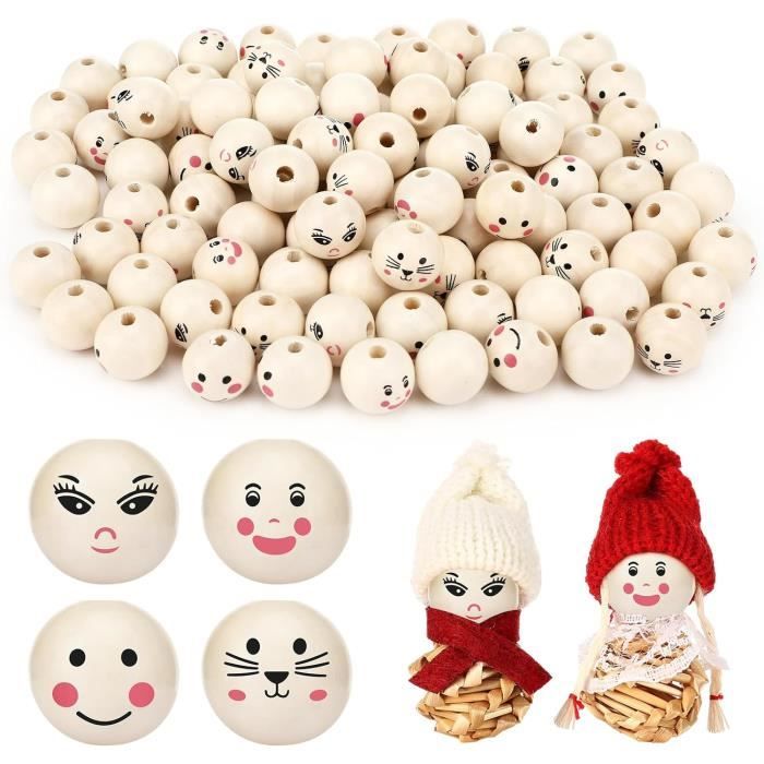 Perles rondes bois naturel, 20 mm, Trou de 4mm sachet 6 pièces de Perles rondes bois naturel, 20 mm, Trou de 4mm sachet 6 pièces de
