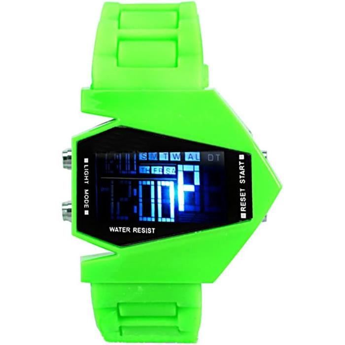 Montre Avion Face Carte Du Monde - Boîtier 40 Mm - Bracelet Jaune - Quartz - Neuf Avec Boîte