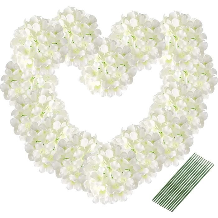 Lot De 12 Têtes D’hortensia En Soie Artificielle - Réalistes, Pour Décorations Mariage, événements, Ou Déco D’intérieur DIY