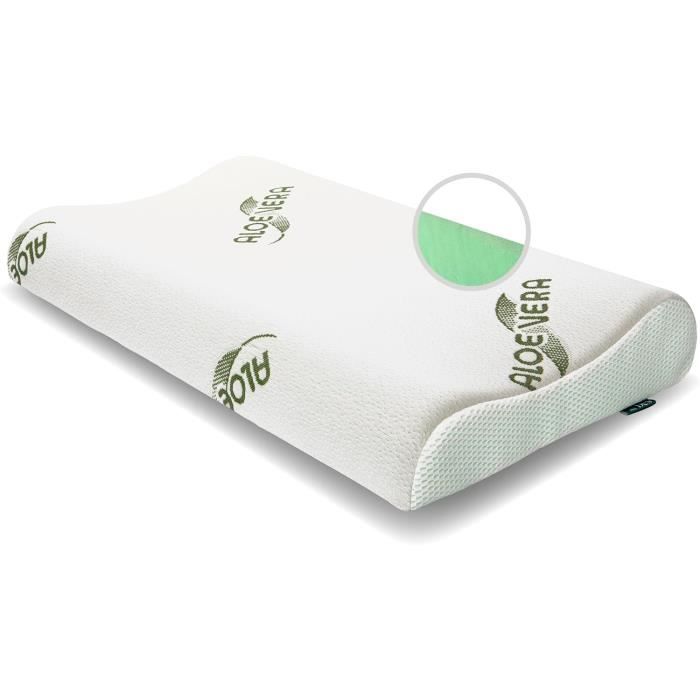 Elegear Oreiller Mémoire De Forme Cervical Ergonomique Avec Ressorts - Anti Ronflement 70x40cm