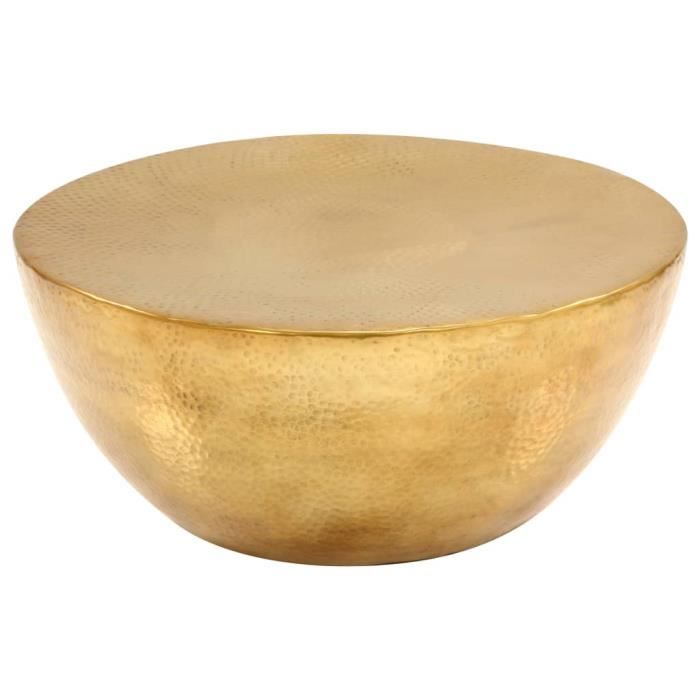 Table basse - Aluminium martelé - Laiton - Contemporain - Design - 70x30 cm