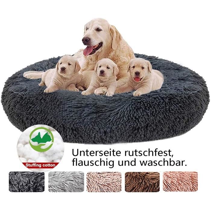 Paniers Pour Chiens Rond En Peluche Animal De Compagnie Lit Panier Rond Peluche Chat Chiens Lit Paniers Rond Lavable Gris 70cm Cdiscount Animalerie