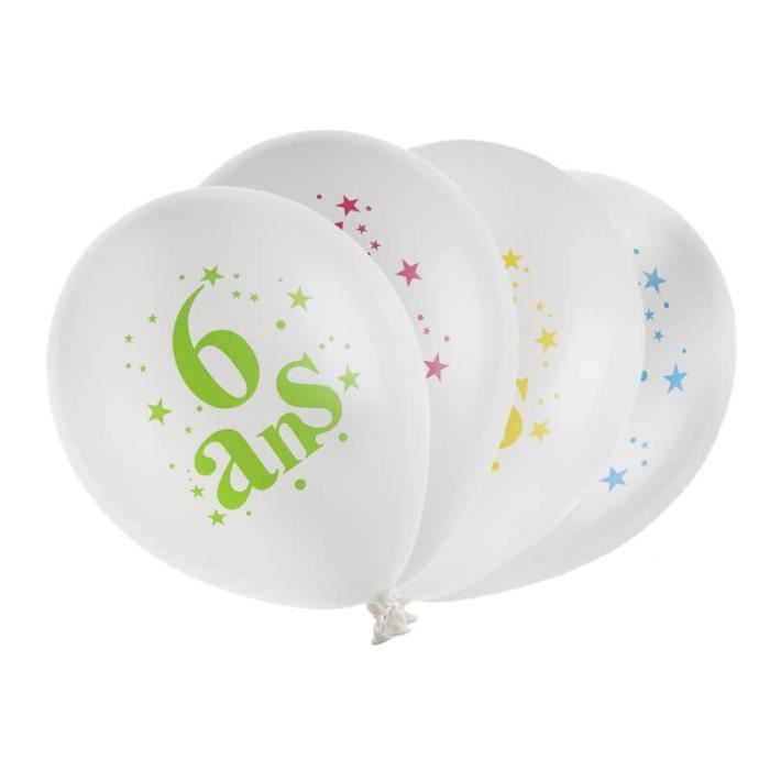 8 Ballons anniversaire or et blanc 100/% biodégradable Décoration anniversaire