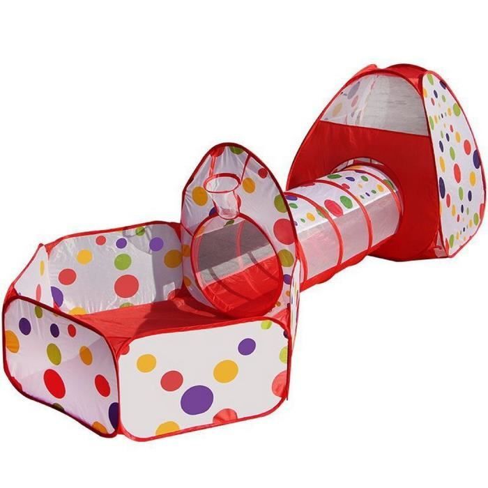 Grande tente de jeu Pop -up 3 en 1 Kids avec tunnel et fosse à balles – Aire de jeux Grande tente de jeu Pop -up 3 en 1 Kids avec tunnel et fosse à balles – Aire de jeux