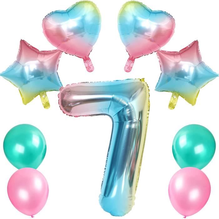 Ballon hélium - Ballon numéro - Chiffre 7-7 ans - Anniversaire