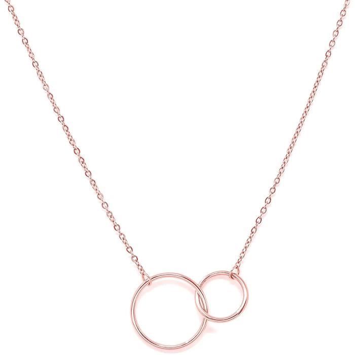 a little something ® Collier Camden Collier femme plaqué or 18 carats | Avec boîte à bijoux or et rose