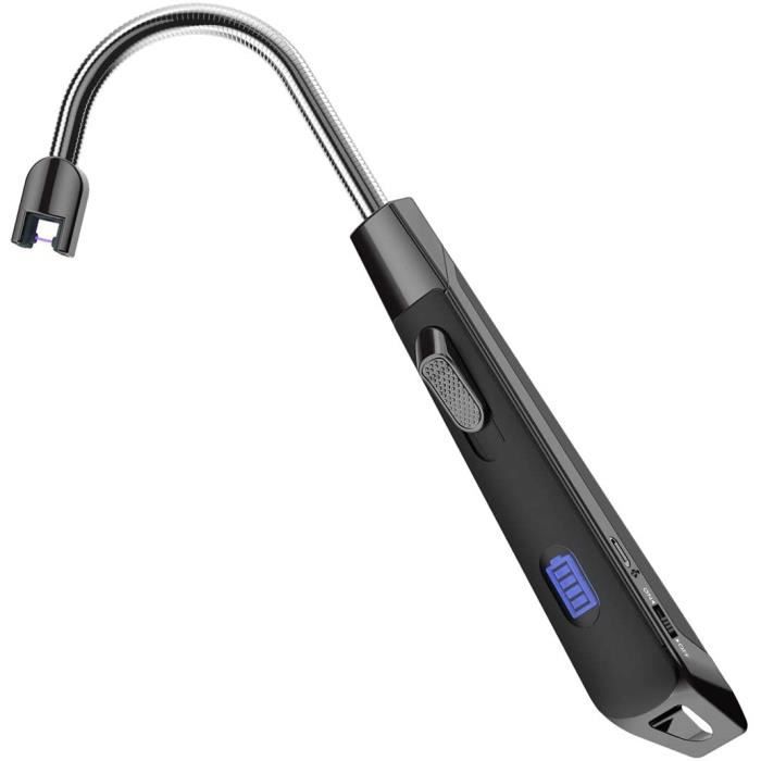 Allume-bougie électrique USB VVAY - Rechargeable, Coupe-vent, Arc Plasma | Noir, 5 LED Indicateur Batterie - 7