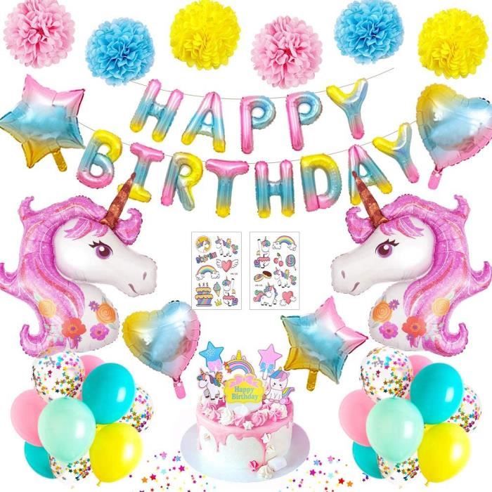 MMTX Décorations Anniversaire Licorne Fille Deco Anniversaire