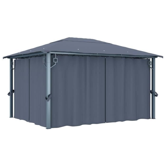 Tonnelle vidaXL 400x300 cm Aluminium 4 rideaux Anti UV