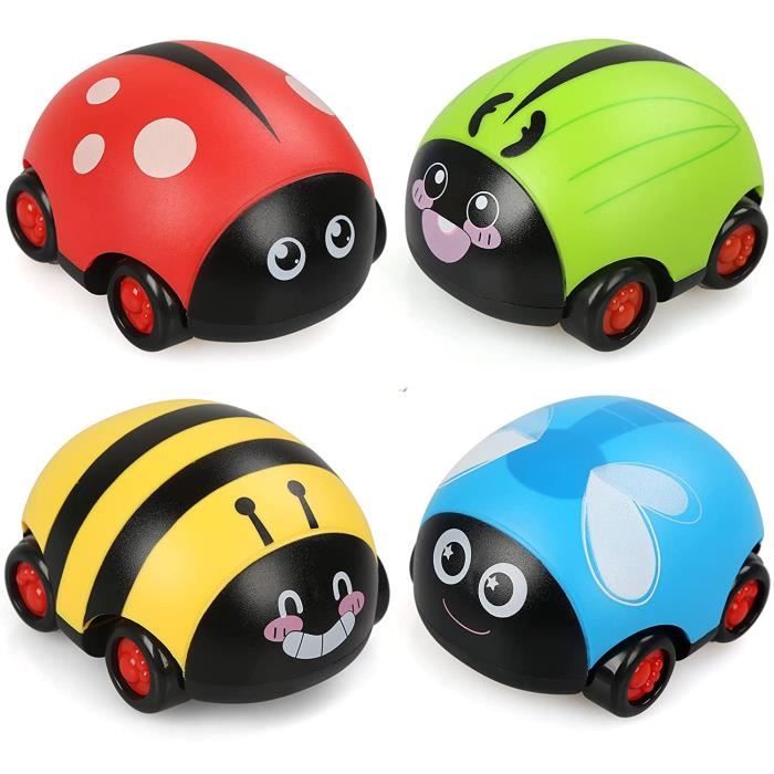 Meilleurs prix pour Lot de 4 Enfants Voitures Jouet Jouets Voiture Miniature avec Motif Insectes Mignon pour Ages de 1 2 3 4 Ans Filles Garcons