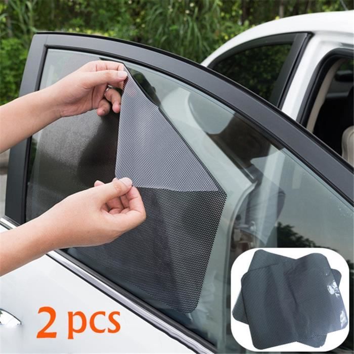 Film de Protection solaire pour voiture, 2 pièces, autocollant en maille,  couverture de fenêtre latérale