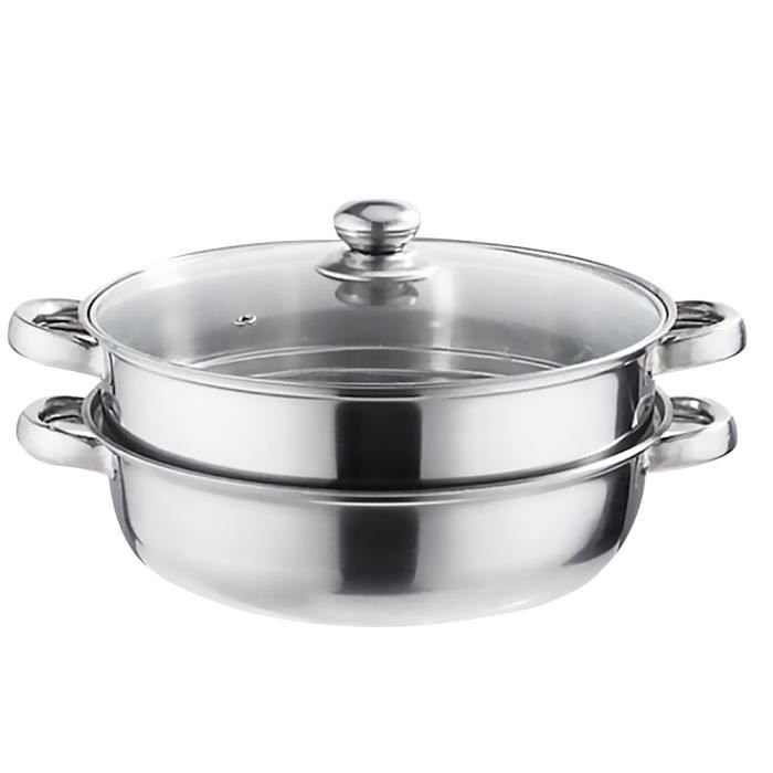 Panier Vapeur En Acier Inoxydable Pour Marmite - Cuiseur Vapeur Légumes, Raviolis, Buns - 17,5x17,5x9,5 Cm