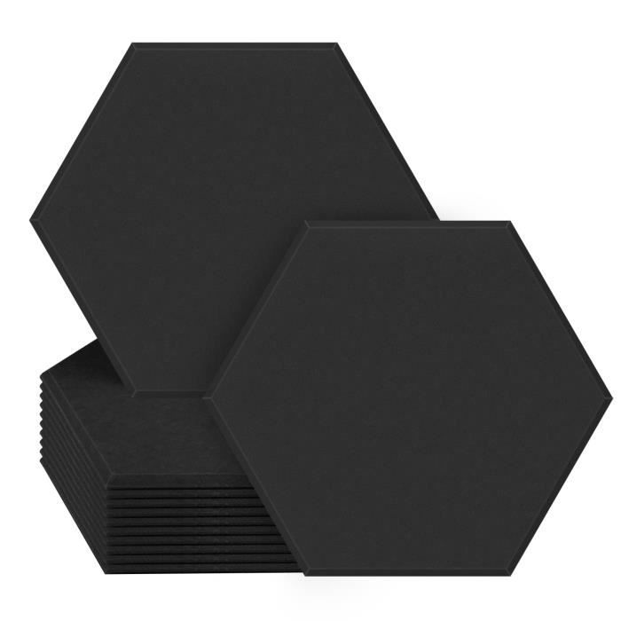 Lot De 2 Panneaux Acoustiques De Plafond SLATOBAF Noirs Avec Kit De Montage - Absorption Et Diffusion Sonore