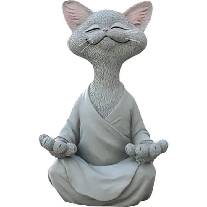 Bouddha Chat Statue,Yoga Bouddha Zen Chat Méditation Chat Statue,Statue