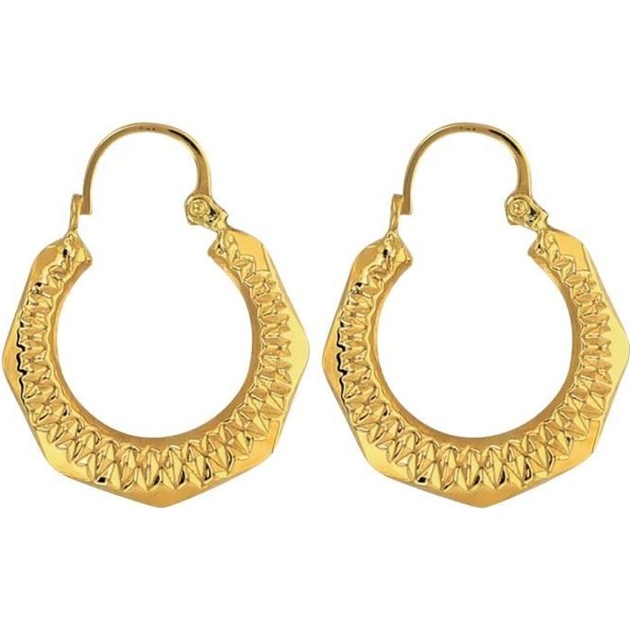 Boucles D'Oreilles Créoles Enfant Or Jaune 18 Carats – Bijoux Fantaisie Sécurisés Et Élégants Pour Petite Fille