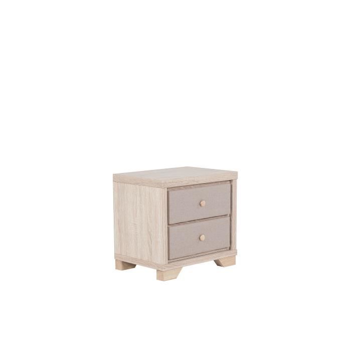 Table De Chevet 2 Tiroirs En Bois Clair Berck Achat Vente
