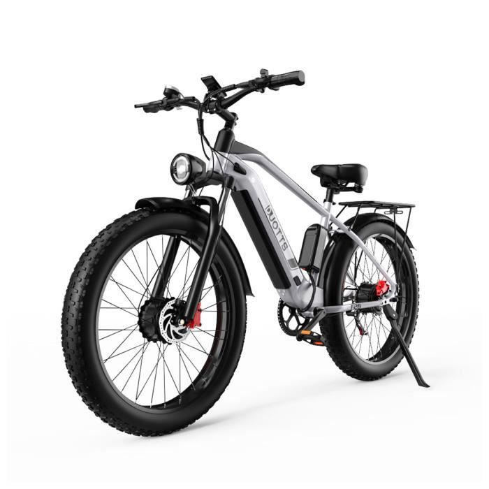 Vélo électrique DUOTTS F26 Blanc argenté VTT 1500W Batterie 48V 17.5Ah Portée de 60 km FAT BIKE 4.0*26