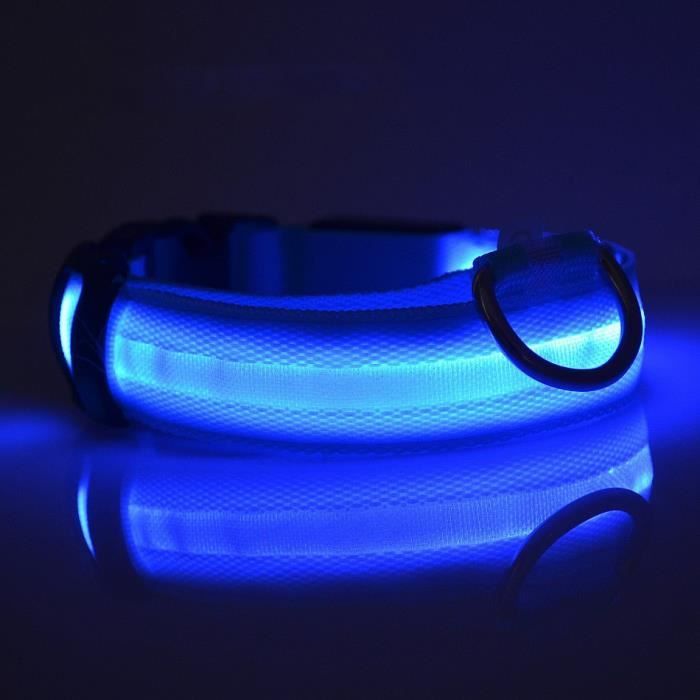 Comparer les prix de Collier pour chien lumineux et étanche à LED, rechargeable, avec ceinture réglable, pour chiens de petite et moyenne taille, bleu