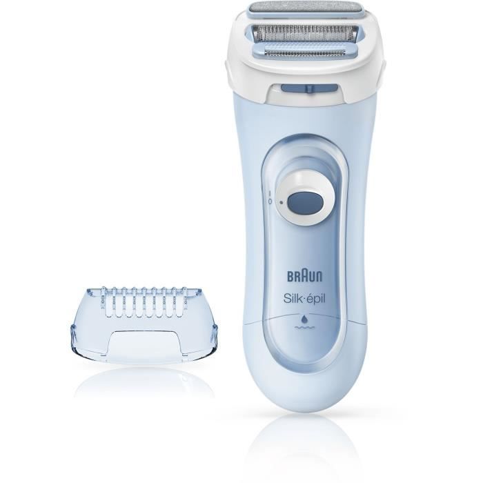 Rasoir électrique BRAUN Silk-épil Lady Shaver 5-160 pour Femme - 3 en 1 - Sans Fil - Wet & Dry - Bleu