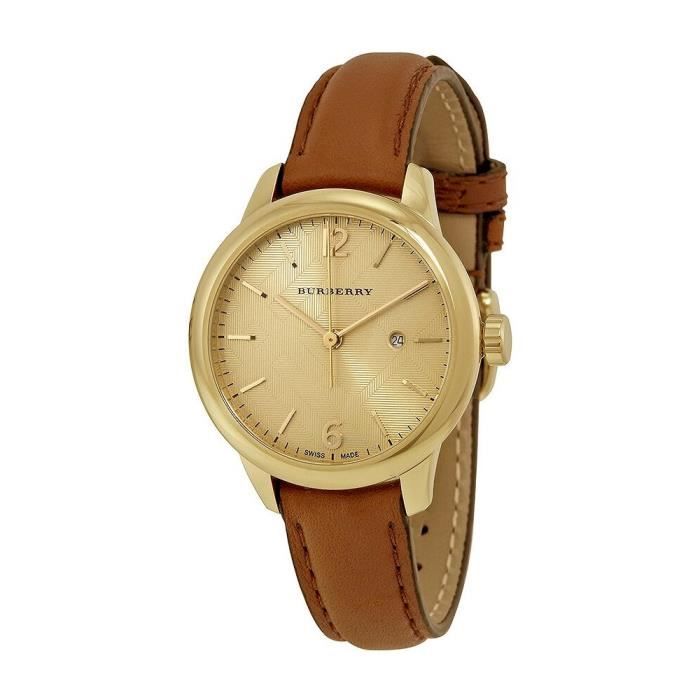 Montre Femme Burberry BU10101 MADE SUISSE Plaqu e or avec Date
