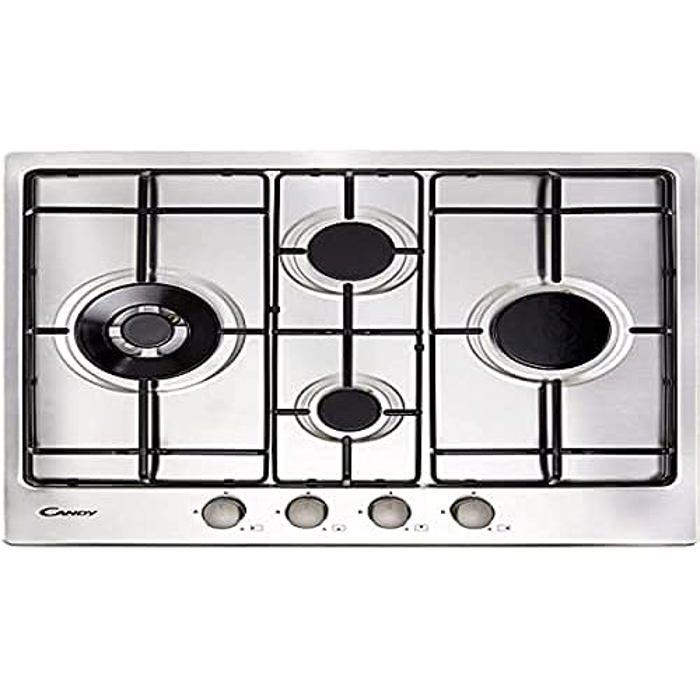 Plateau de cuisson à gaz 4 feux inox série Timeless CANDY Dessus Allumage automatique