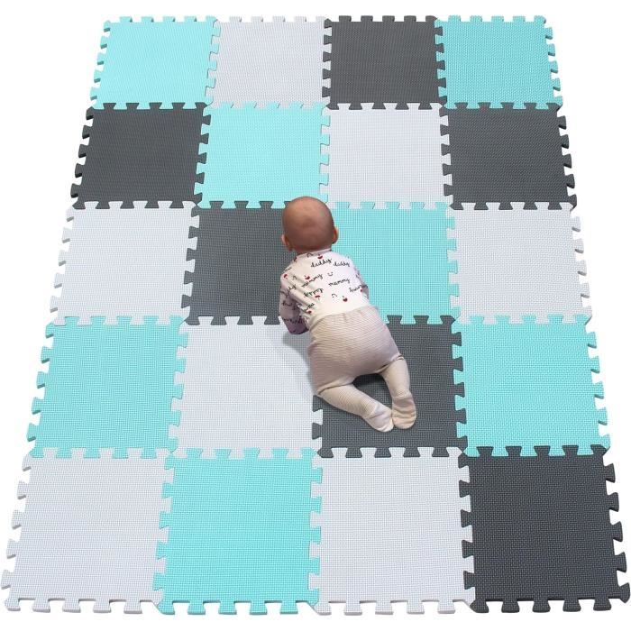 Tapis Puzzle Mousse 25 Pièces – 9 Tapis + 12 Clôtures + 4 Portes – Épais 1 Cm – Non Toxique – Éducatif Animaux – Dès 1 An